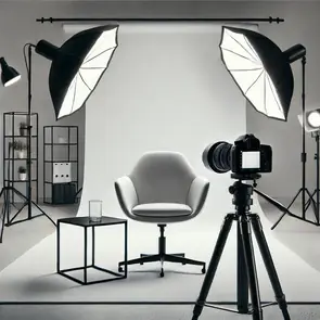 Estudio con luces y cámara